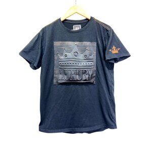 CR-24 Bordo Cromato LUXURY Tee Shirt Black/Gold Embossed Streetwear Sz L .o